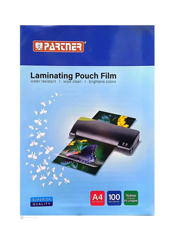 Partner 100-Piece A4 Laminating Pouch Film Set Clear