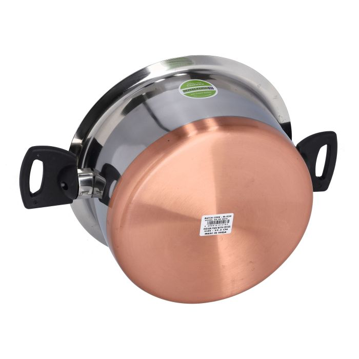 Stainless Steel Casserole, 23cm Copper Bottom Pot, RF9975 | Perfect For Soups, Stews | Large Cooking Stockpot With Cool Touch Handles & Lid For Family Size Cooking