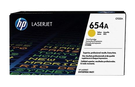 HP 654A Yellow Original LaserJet Toner Cartridge (CF332A)