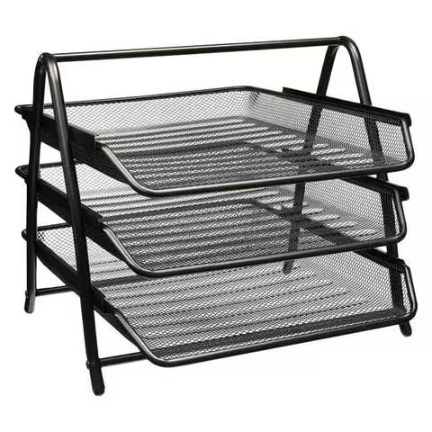 Maxi 3-Tier Mesh Document Tray Black