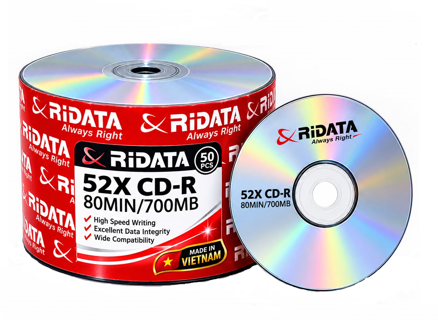 Ridata CD-R 52x700MB-80Min 50/Pcs