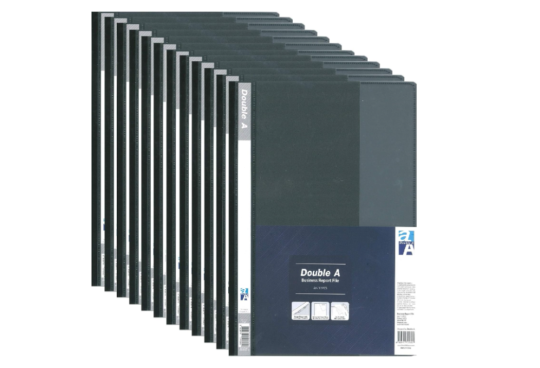 Double A Business Report File Black 12 Piece