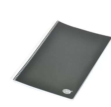 FIS Spiral PP Soft Cover Notebook, French Ruling, 100 Sheets, A4 Size, Black Color - FSNBSA4FRPPBK