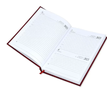 FIS Diary 2023 English (Saturday & Sunday Combined) A5, Red - FSDI90E23RE