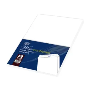 FIS White Envelopes Peel & Seal, Pack of 50 Pcs. C4 (324 X 229 mm), 120 GSM - FSWE1227P50