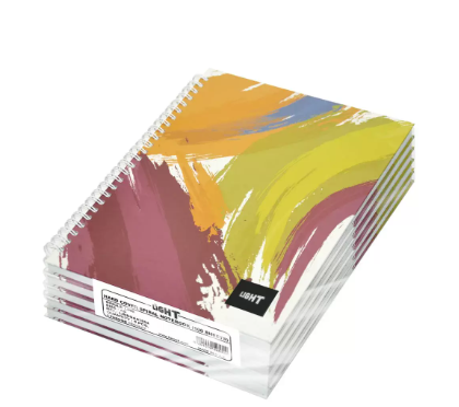 Light Spiral Hard Cover Notebook Single Line (Pack of 5 Pcs X 100 Sheets) A5 Size - LINBSA51804