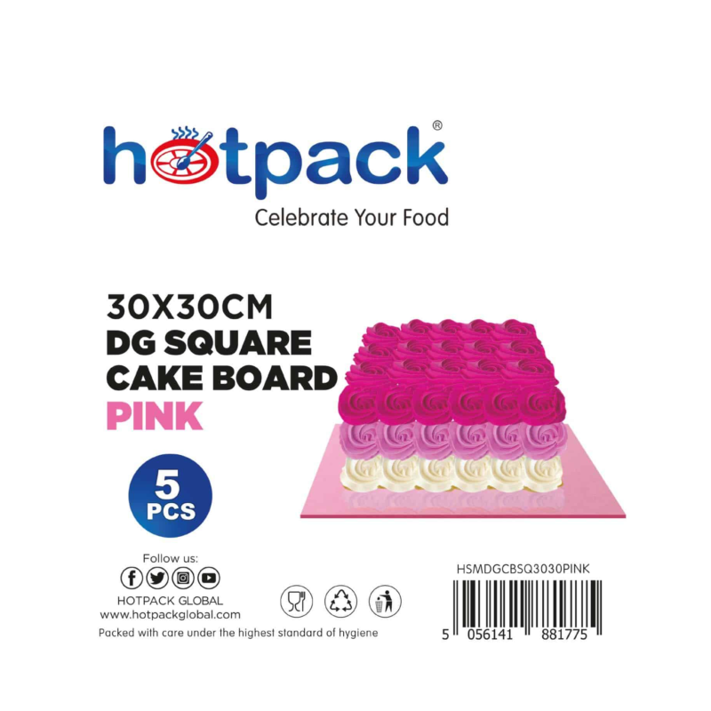 Pink Square Cake Board 5 Pieces