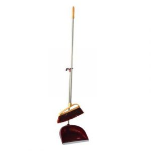 Royalford Portable Broom With Dustpan - Plastic - Beige