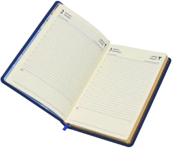 FIS Golden A5 Diary 2024 (Arabic/English) Blue - FSDI19AEG24BL
