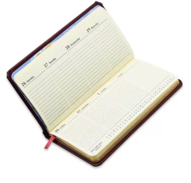 FIS 2023 Slim Diary Bonded Leather English 1-Side Padded Maroon - FSDI52EGB23MR