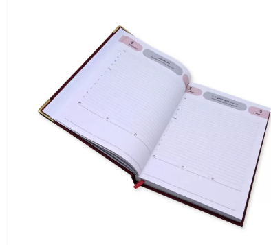 FIS Agenda Diary 2024 (Arabic/English) 1-Side Padded, Gold Corners, Maroon - FSDI75AEVG24MR