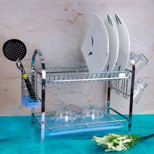Royalford Wall Hanging Dish Rack - Stainless Steel - Silver - RF2563
