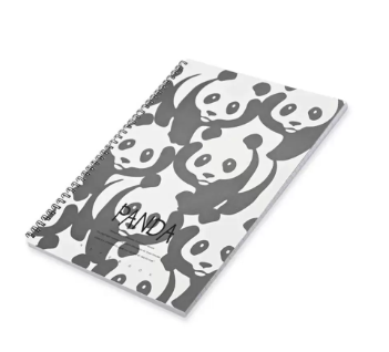 FIS Pack Of 5 Spiral Soft Cover Notebook, 96 Sheets A4 Panda Design 2 -FSNBSSCA496-PAN2