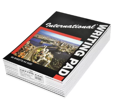 10-Piece  FIS International Writing Pads, Single Ruled, A4 Size (80 Sheets x 10 Pcs) - FSPDA4INT5