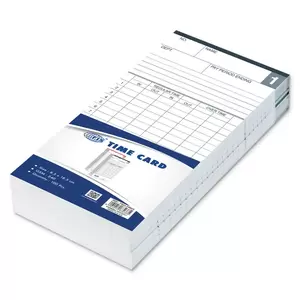 100-Piece FIS Time Card 240gsm, 85x185mm, White - FSCLTIMEN
