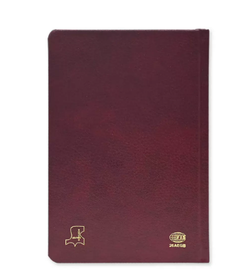 FIS A5 Diary 2024 (Arabic/English) Golden Bonded Leather, Maroon - FSDI26AEGB24MR