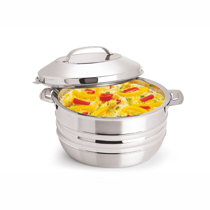 6L Stainless Steel Esteelo Hot Pot Double Wall Hot Pot | Serving Dishes With Lids | Hot Food Storage Containers & Warmers With Comfortable Handle | Storage Saver For Everyday Use