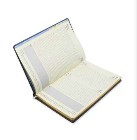 FIS 2023 Golden Diary A4 Arabic/English Bonded Leather 1-Side Padded Grey - FSDI48AEGB23GY