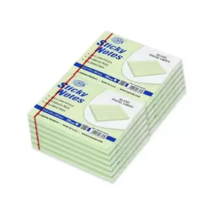 FIS Sticky Note Pad, 3X4 inches, Pack of 12, Ruled Pastel Green -FSPO3X4RPGR