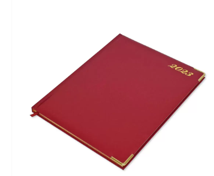 FIS Golden Executive Diary 2023 English/French (1-Week at a glance) Vinyl, Cover Maroon - FSDI32EG23MR