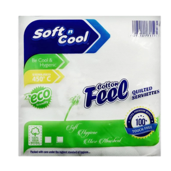 Soft n Cool Cotton Feel Premium Napkin 33 x 33 Cm 1000 Pieces