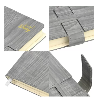 FIS 2024 A5 Diary Arabic/English Vinyl Hard Sewn Cover Grey -FSDI80AE24GY