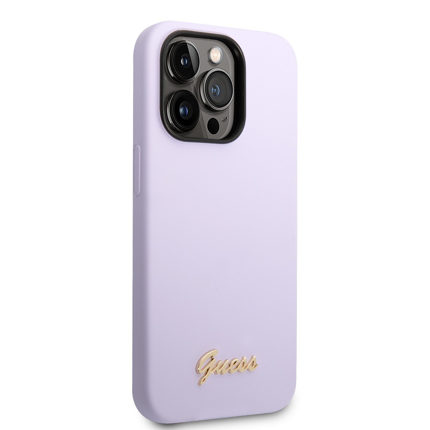 Guess Silicone PC Camera Script Logo Hard Case for iPhone 14 Pro Max (6.7") - Purple