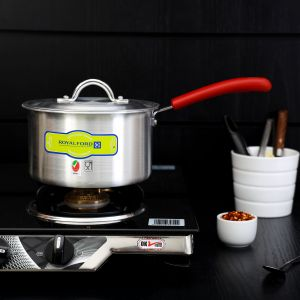 Royalford 16Cm Milk Pan With Lid - Aluminium - Silver