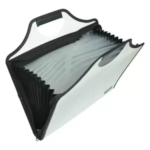 FIS Expanding Files With Handle 13 Pockets White/Black Color, A4 Size - FSPG1320