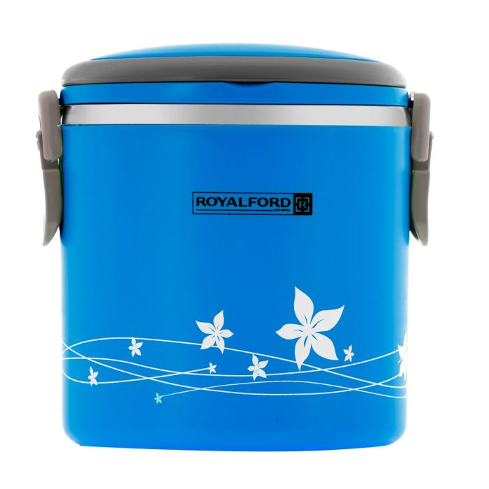 Royalford RF5650BL 1.80L Lunch Box - Portable Stainless Steel Stackable Compartment Lunch/Snack Box, 2-Tier Bento /Food Container, Leak-Proof | Microwave & Dishwasher | Ideal For Office Trekking & Mor