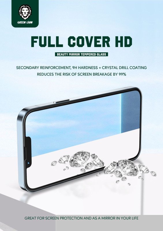 Green Mirror Reflection Glass Screen Protector for iPhone 13 / 13 Pro ( 6.1" ) - Clear