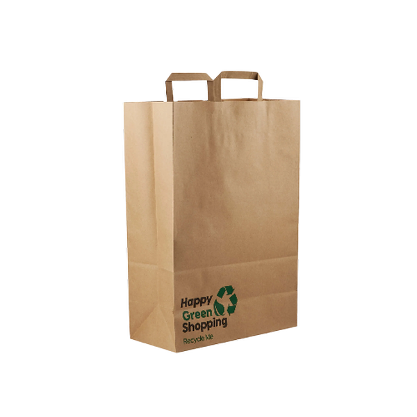 Printed Brown Paper Shopping Bag 32x16x38 Cm 100Pieces