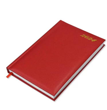 FIS 2024 International Diary A5 7-Languages Vinyl 1-Side Padded Red - FSDI136-7V24RE