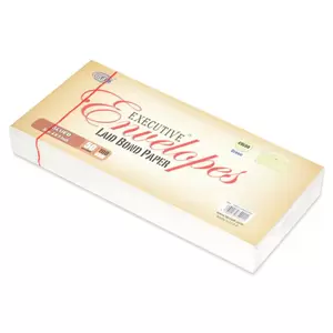 FIS Pack of 50 Executive Laid Paper Envelopes, 100 GSM, Size 4 X 9 Inch, Glued, Color Green