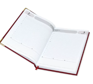 FIS Agenda Diary 2023 (English) 1-Side Padded, Gold Corners, Maroon - FSDI75EVG23MR