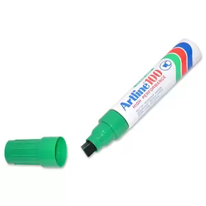 Artline Jumbo Marker, Pack of 12, Ek-100 7.5-12.0 Water Proof, Green - ARMK100XFGR