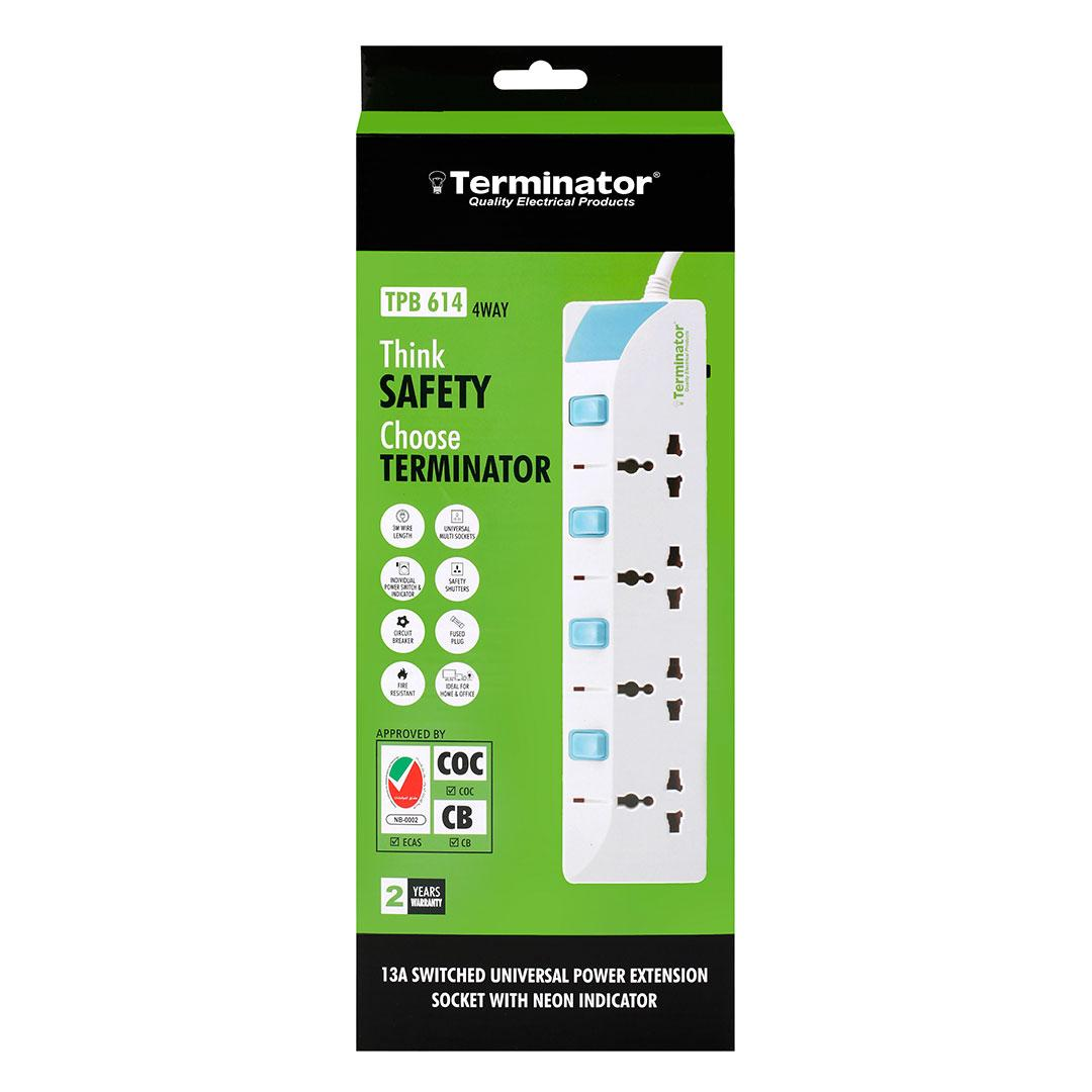4 Way Extension Socket 3M Cable