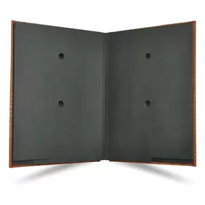 FIS Signature Book, Italian PU Material Cover, 18 Sheets with Gift Box, Brown Color, 240 x 340 mm - FSCL18BRD1