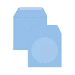 FIS Executive Laid Paper CD/DVD Envelopes Glued with Window, Pack of 25 Pcs. Blue Color, 125 x 125 mm Size, 100 GSM - FSEE1021GWBB25