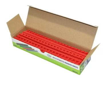 FIS Binding Rings (Plastic) - 6 mm, Box of 100 pieces (Red Color)