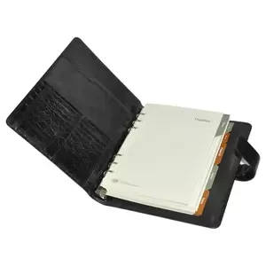 FIS Genuine Crocodilus Leather Organizers, A5 Size, Black Color - FSORLO1BK