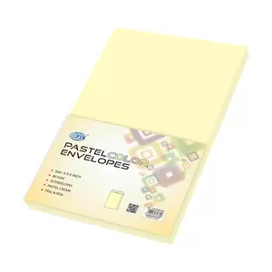 FIS Pack of 50 Pastel Color Envelopes, 80 GSM, Peel & Seal, Size 9 X 6 Inch, Color Cream