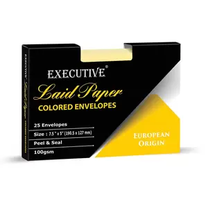 FIS Laid Paper Envelopes Peel & Seal, Pack of 25 Pcs. Cream Color, 7.5 x 5 inch Size, 100 GSM - FSEE1030PCRB25