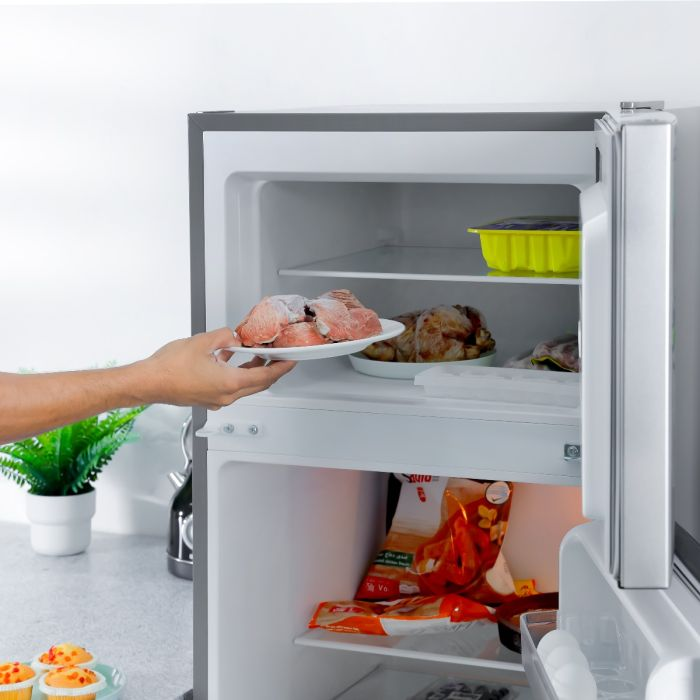 Geepas 240L Double Door Refrigerator - Free Standing Durable Double Door Refrigerator, Fast Cooling & Long-Lasting Freshness, Low Noise, Low Energy Consumption, Defrost Refrigerator