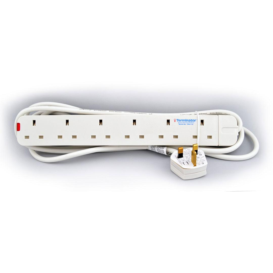 6 Way Power Extension Socket 5M Cable 13A