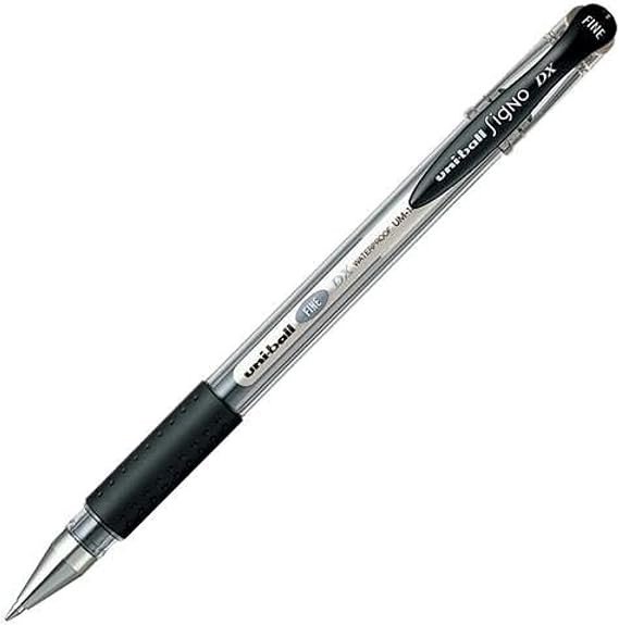 Uniball UM-151 Signo DX Fine 0.7mm Gel Pen - Black (Pkt/12pc)