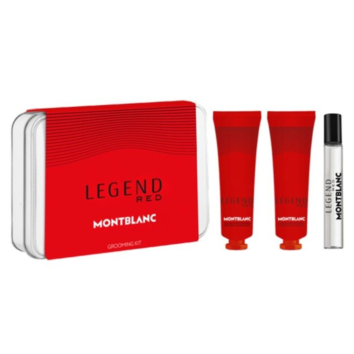MONT BLANC LEGEND RED (M) GROOMING KIT SET EDP 7.5ML + FACE CREAM 30ML + CLEANSING GEL 30ML