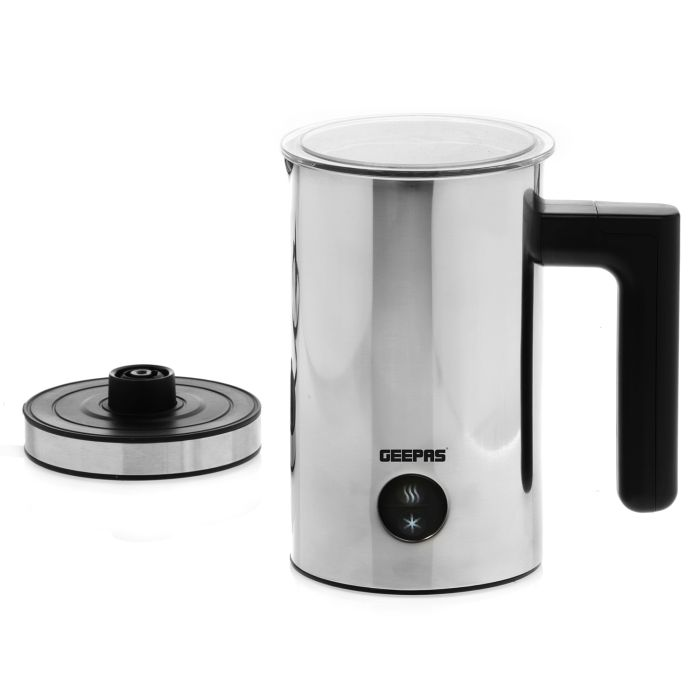 Geepas GMF63026UK Milk Frother Electric - Combined Milk Steamer, Liquid Heater Hot Cold Functionality & Milk Frothing Jug | Non-Stick Foamer | Ideal For Coffee, Cappuccino & Hot Chocolate