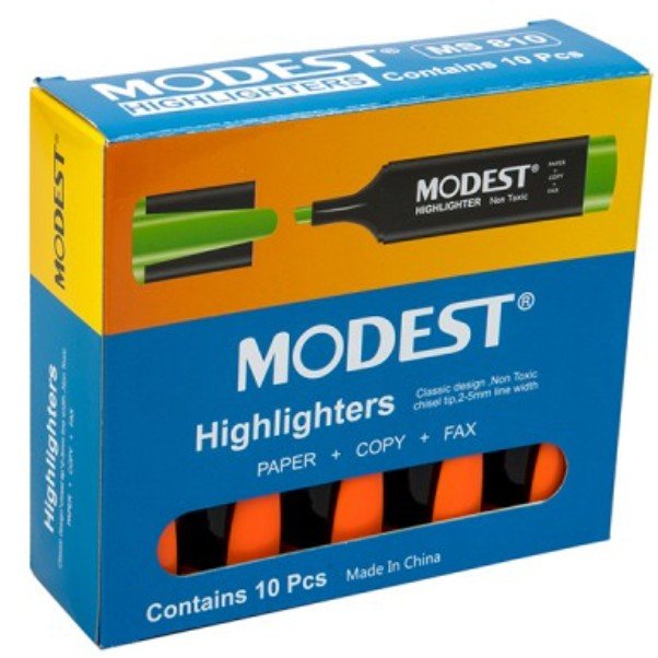 Modest Highlighter MS 810 Orange - (Pack of 10)