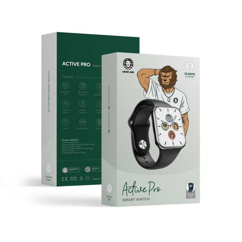 Green Lion Active Pro Smart Watch - Black